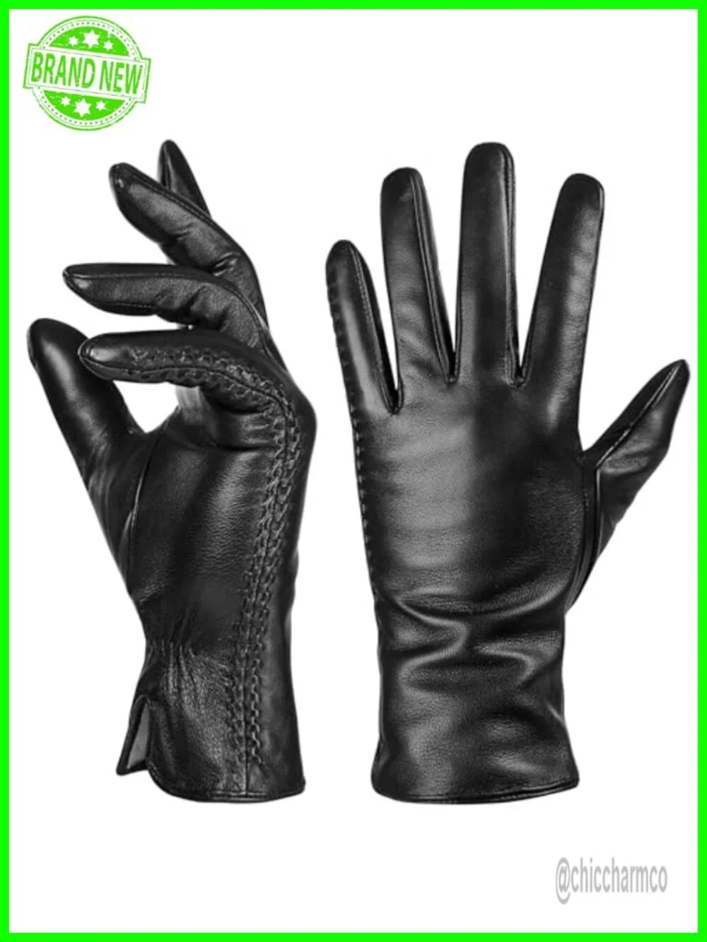 Genuine Sheepskin Leather Touchscreen Gloves Cashmere Lined Warm Winter Driving